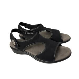 SAS Sandals Womens Size 7 N Narrow Harmony Black Comfort Adjustable Heel Strap